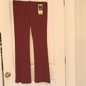 One5One Ensley High Rise long inse Ponte boot cut trouser, Garnet